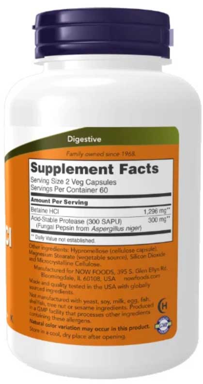 Betaine HCl & Pepsin - NOW