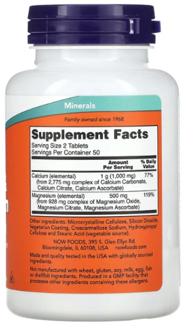 Calcium & Magnesium ingredients
