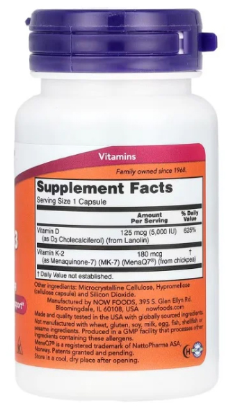 Vitamin D3 & Mk-7 ingredients